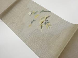 リサイクル　すくい織松に笹模様織出し夏用袋帯
